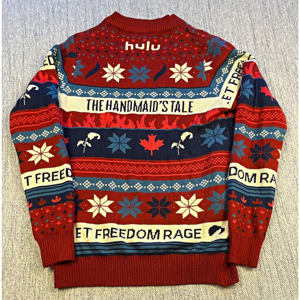 Hulu The Handmaids Tale Let Freedom Rage Ugly Christmas Sweater Promo Medium M